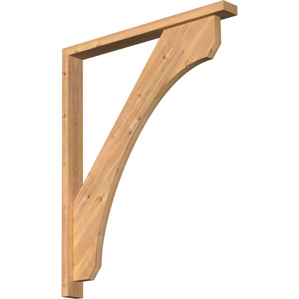 Ekena Millwork Legacy Block Smooth Bracket w/ Offset Brace, Western Red Cedar, 3 1/2"W x 34"D x 42"H BKT0402X34X42LEC05SWR - main